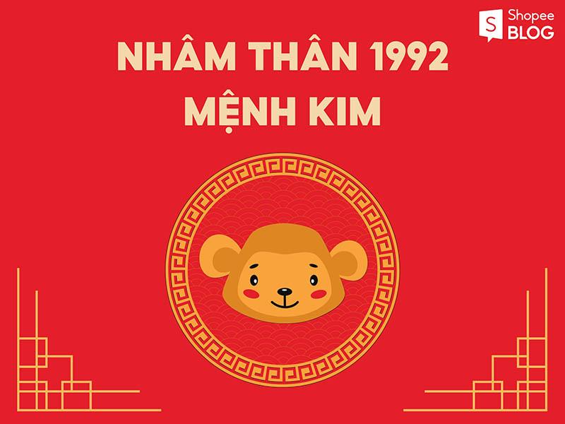 Nam 1992 Nhâm Thân thuộc mệnh Kim