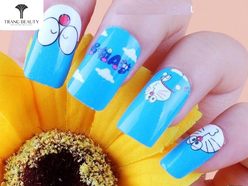 Nail đẹp hoạt hình dễ thương Doraemon